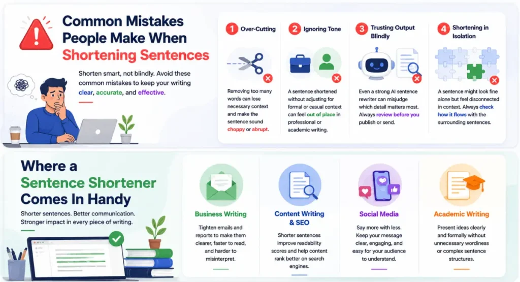 Common mistakes people make when using a sentence shortener